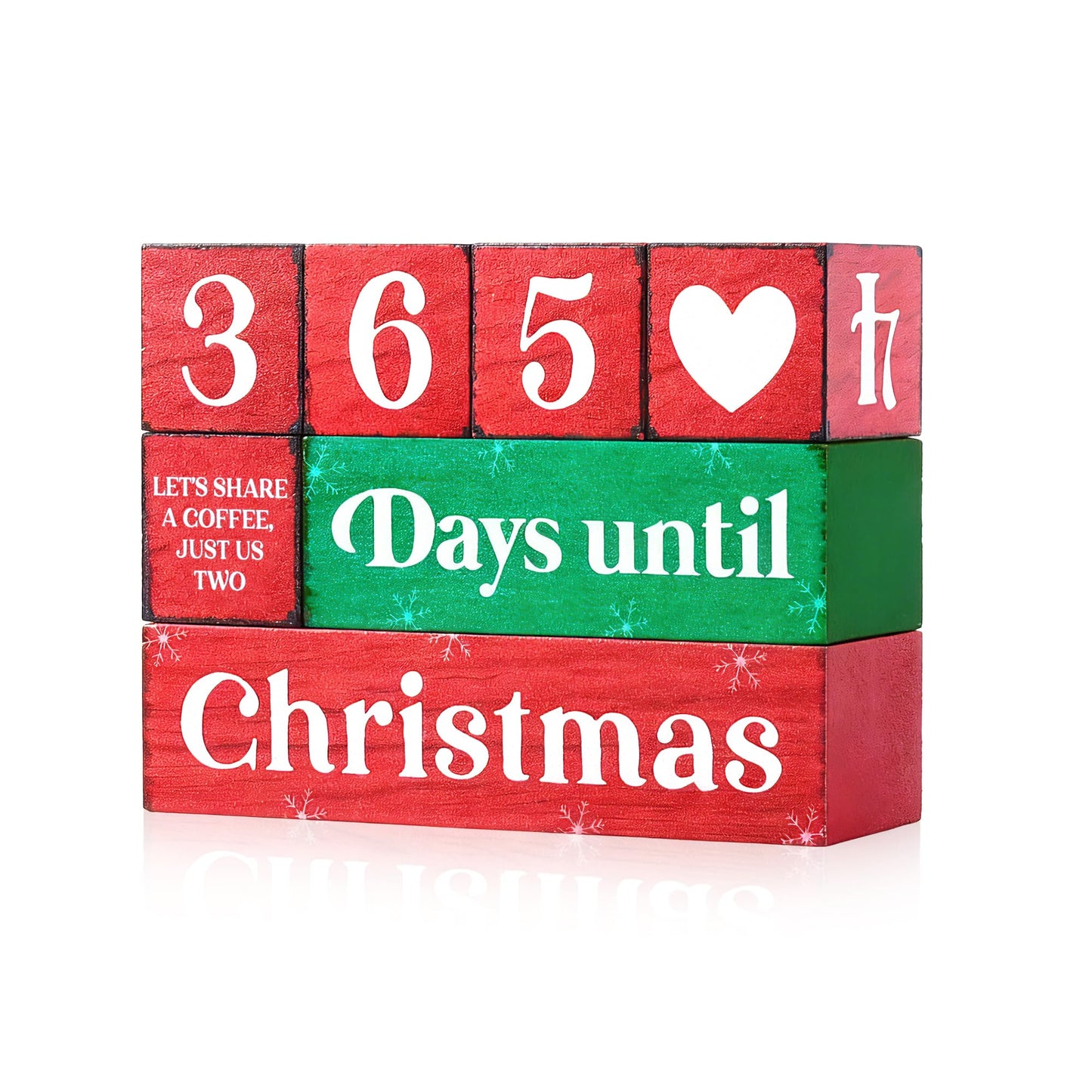 Gleegreets 365 Days Christmas Countdown Wooden Tiered Tray Decor, Activities Decision Dice Decorations Gifts for Home, Winter Table Centerpiece for Party Kitchen Office