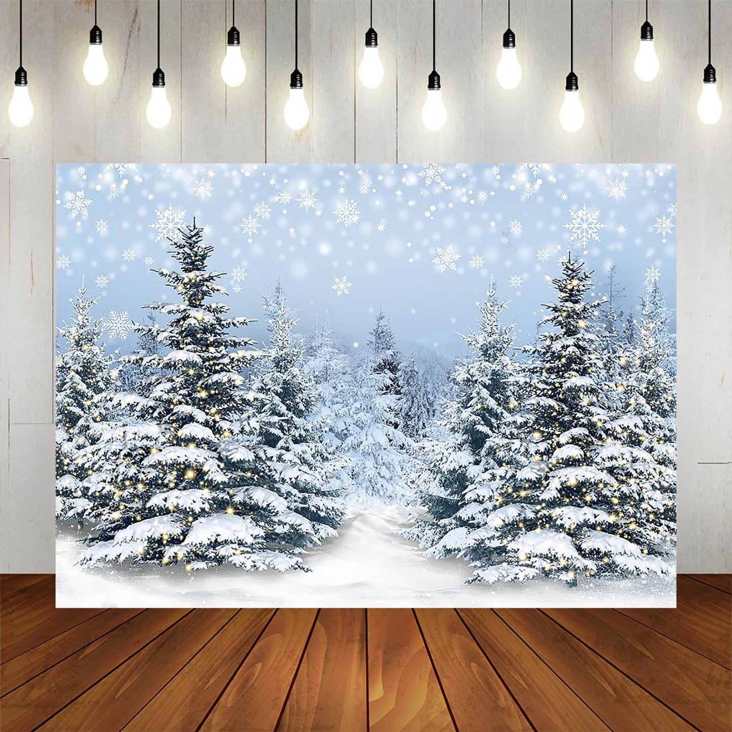 Fitumiw Winter Snowy Forest Scene Backdrop 7x5ft Christmas Winter Wonderland Photography Background Party Decorations Xmas Pine Trees Banner Photo Booth Props