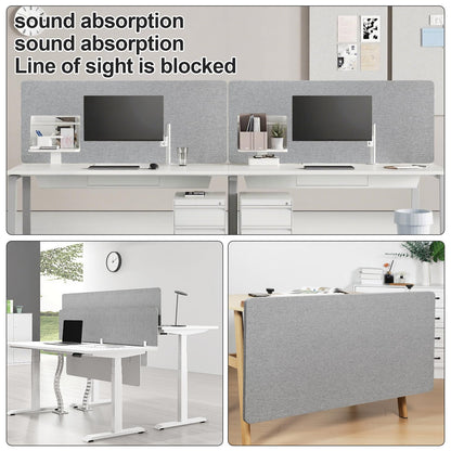 Desk Privacy Panel 24" x 48" Table Privacy Panel Acoustic Partition Noise Visual Isolate Table Divider Panel with Clamp for Student Study Reception Area Office Library(24" x 48")