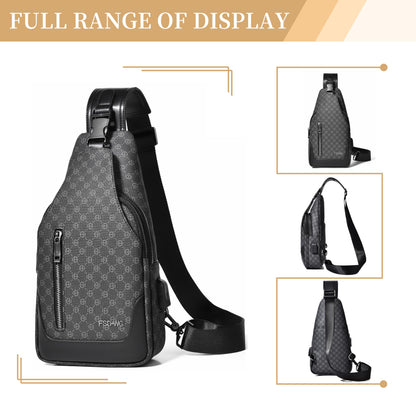 FSD. WG sling Backpack for Men Chest Bag Crossbody Shoulder Bags Travel Hiking Bag Purse for Men with Water Resistant