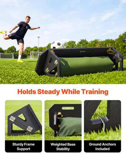 VEVOR Upgrade 3-Angles Soccer Rebounder Board, 40 x 12 in Portable Soccer Rebound Wall, HDPE Sports Kick Back Trainer, Soccer Training Equipment for Passing & Reaction Skills