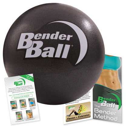 The Original 9 inch Pilates Ball - Black - Exercise Ball for Abs, Core & Back - Workout Ball for Home Gym and Fitness Routines - Easy to Carry in Gym Bag or Luggage