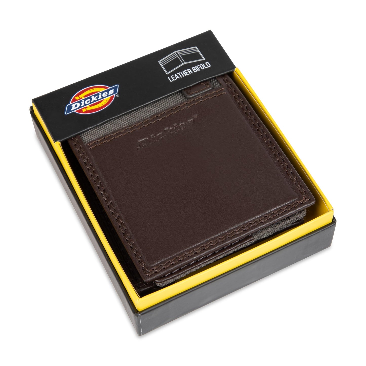 Dickies Men's RFID Everyday Leather Bifold Chain Wallet, Brown, One Size