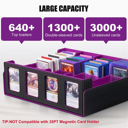Kabinka Card Storage Box with Commander Display, 5-Row 3900+ Card Deck Box for MTG Sports Cards