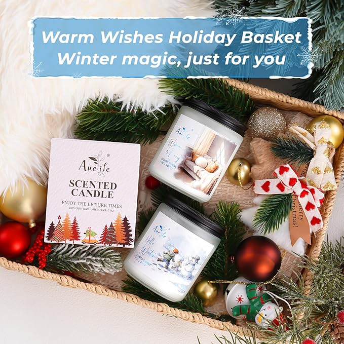 Warm & Cozy Candle | Scented Soy Candles for Home - Coffee & Vanilla Aromatherapy Candles for Relaxing Winter Nights, Holiday Gift for Women & Men, Long Lasting Christmas Home Décor Candle