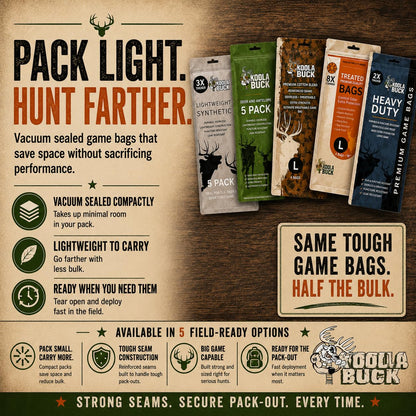 Koola Buck Treated Deer Game Bag, Hunting Body Bag, Large 72"
