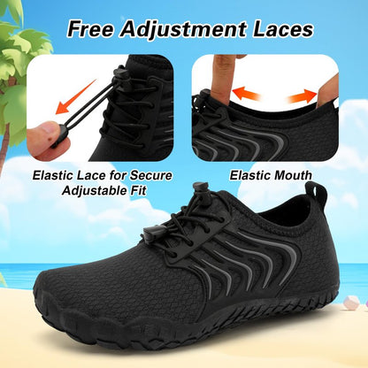BARERUN Kids Water Shoes Boys Girls Barefoot Aqua Socks Quick Dry Breathable Sports Aqua Athletic Sneakers Wide Toe Adjustable Lightweight Beach Swim Pool Shoes