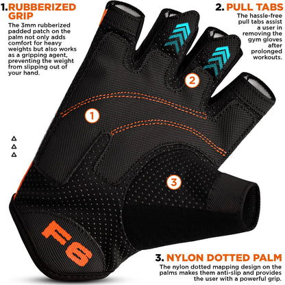 RDX Weight Lifting Gloves Women Fitness Workout, Anti Slip Padded Palm Grip Protection, Elasticated Breathable, Powerlifting Gym Bodybuilding Strength Training, Half Finger, Cycling Calisthenics