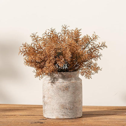 Ceramic Flower Vase 6.5 inch Farmhouse Rustic Vase for Home Decor Handcrafted Pottery Vase Small Terracotta Vases for Dining Table Decor Fireplace Living Room Bathroom Wedding Centerpiece(M-Terra)