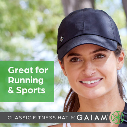 Gaiam Classic Fitness Hat, Ponytail Cap, Women (Black)
