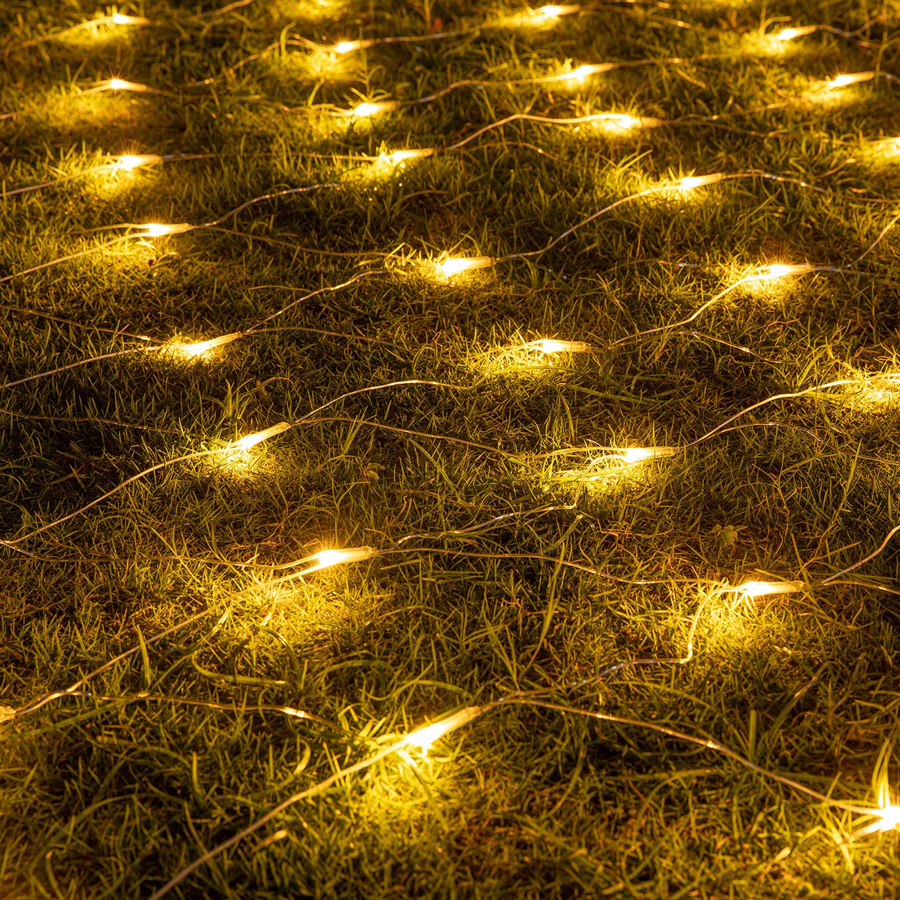 AWQ 200 LED 9.8ft x 6.6ft String Lights Net Mesh Christmas Lights 8 Modes for Christmas Wedding Party Home Garden Lawn Bushes Indoor Outdoor Decor (9.8ft x 6.6ft, Warm White)