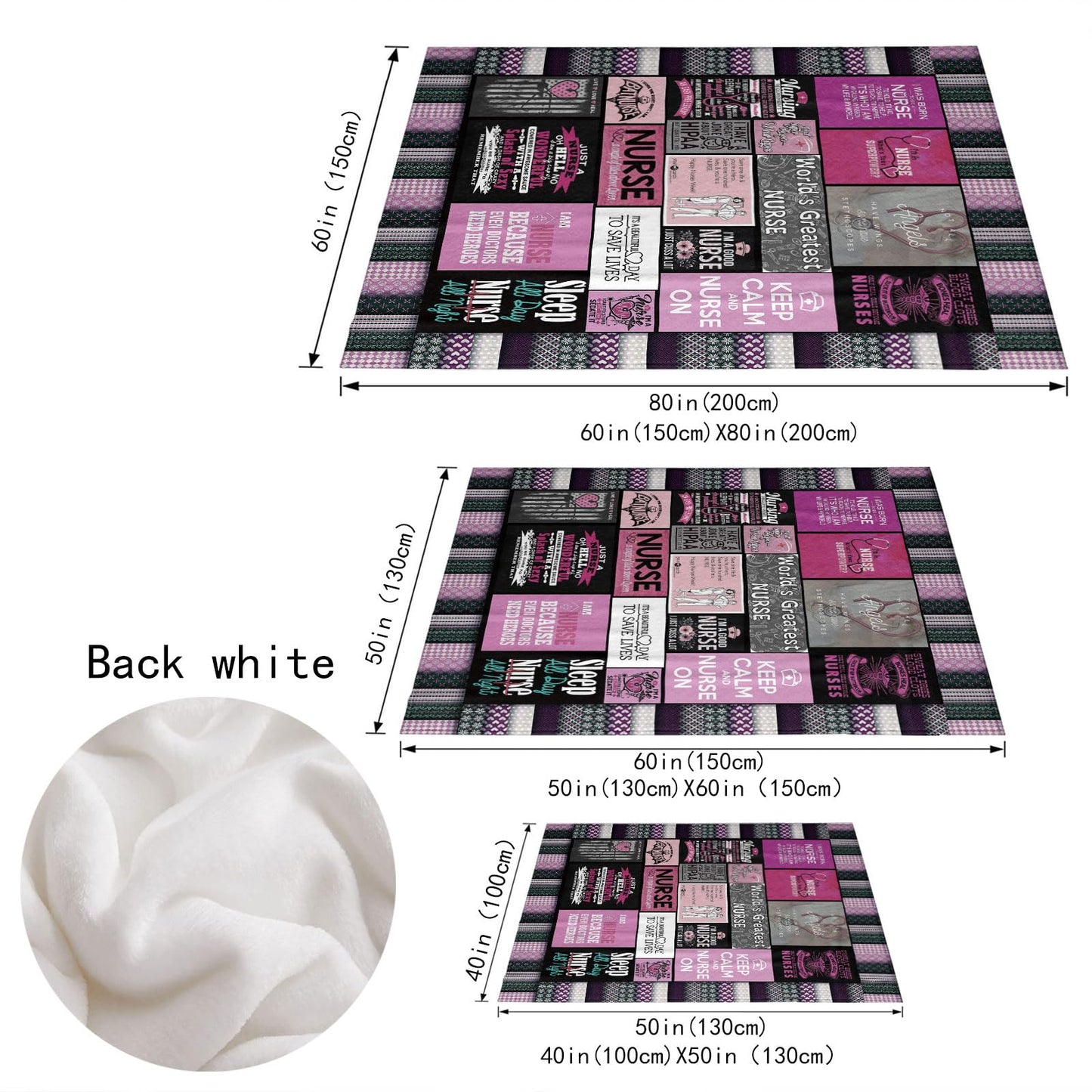 Soft Nurse Blanket for Women Christmas Thanksgiving Nurse Gifts for Women Nurses Week Gifts Warm Cozy Fleece Throw Blanket for Couch and Bed Sofa 50'' x 60'' (HS4)