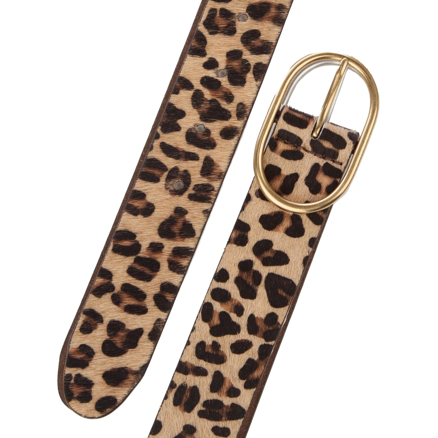 Lucky Brand Womens Leopard Calf Hair Belt | Leather | Trend | Stylish | Classic | Contemporary | Jeans - Leopard, X Large