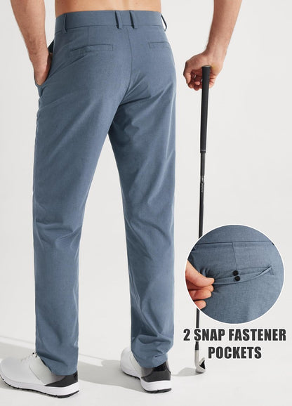 Libin Men's Pants 30" Comfy Business Casual Golf Pants Quick Dry Lightweight Fashion Outfits for Men Travel Vocation Dress Work Water Resistant, Ice Blue, 40W x 30L