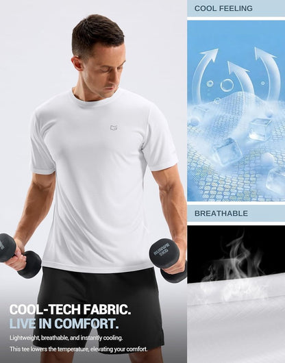 Men's Breathable Workout T-Shirts - Lightweight Cooling Dry Fit UPF 50+ Sun Protection | Ideal for Running & Hiking