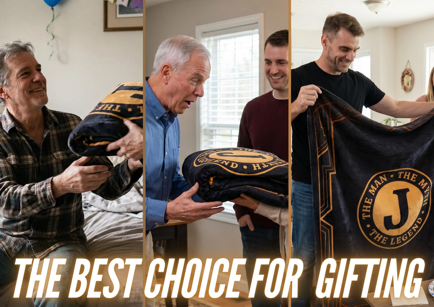 InnoBeta Gifts for Men, Initial Mens Gifts for Him, Birthday Gift Ideas, Mens Blanket, 300gsm Flannel Throw Blanket Gift for Dad, Grandpa, Husband, 50"x 65", B