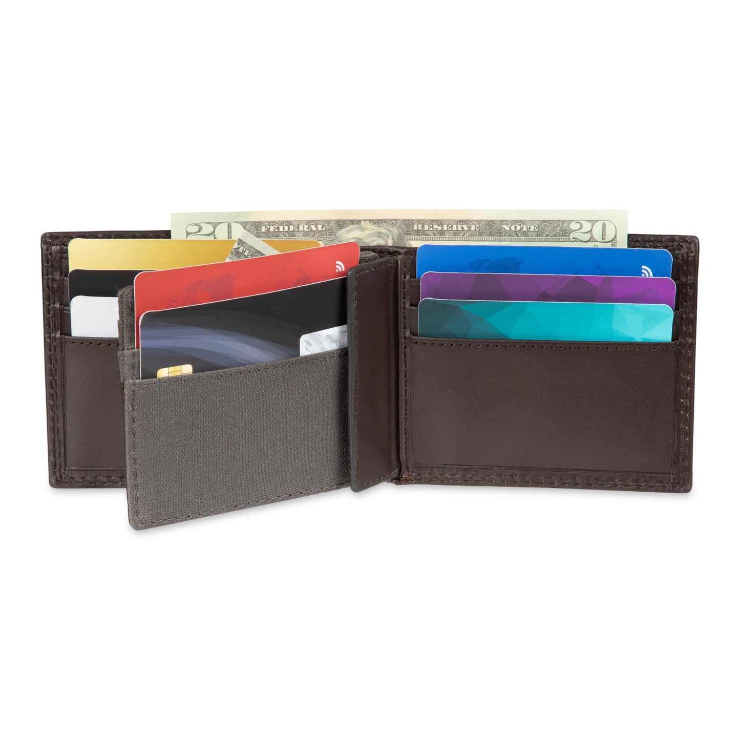 Dickies Men's RFID Everyday Leather Bifold Chain Wallet, Brown, One Size