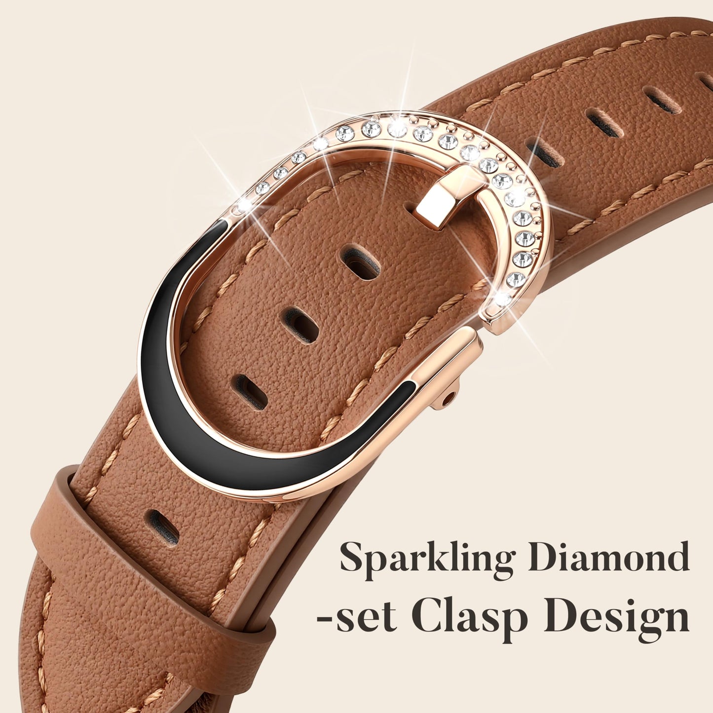 DaQin Leather Band Compatible with Apple Watch Bands for Women 40mm 38mm 41mm 42mm, Premium Top Grain Genuine Leather Strap Adjustable Wristband for iWatch Series 11 10 9 8 7 6 5 4 3 2 1 SE, Brown
