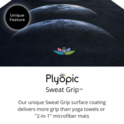 Plyopic All-In-One Hot Yoga Mat | Luxury Sweat-Grip Mat/Towel Combo | Non-Slip, Eco-Friendly Natural Rubber | Ideal for Yoga, Pilates, Bikram, Hot Yoga, Workout and Exercise