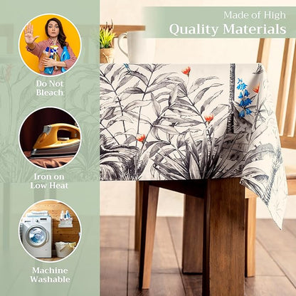 Maison d' Hermine Table Cloth Rectangle Table 100% Cotton 70 x 120 Inches Fall Tablecloth Reusable Everyday Use for Thanksgiving Christmas Decorations Dining Farmhouse Party (Amazonia)