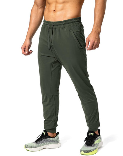 G Gradual Men's Sweatpants with Zipper Pockets Athletic Pants Traning Track Pants Joggers for Men Soccer, Running, Workout(Olive Green,XS)