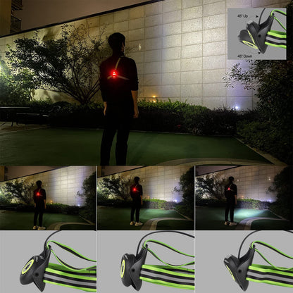 WESTGIRL Running Light, 90° Adjustable Beam Angle, 500 Lumens, Rechargeable USB Waterproof Running Lamp, Safety Light, Lightweight Sports Running Lights for Jogging, Hiking, Camping, Fishing