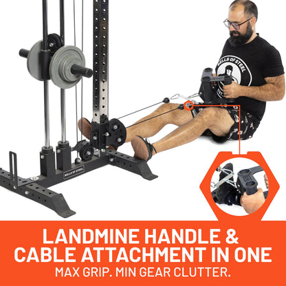 Bells of Steel T Bar Row Attachment Fat Bar Cable Machine Attachment, LAT Pull Down Attachment, LAT Pull Down Bar, Thick Diameter Home Gym Accessories