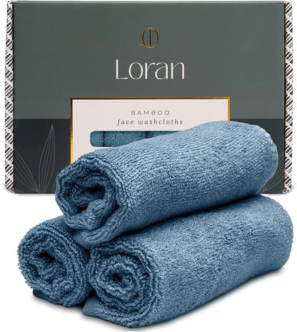 Tidal Blue Facial Washcloths Set of 6 Soft Cloths 10” x 10” 100% Viscose