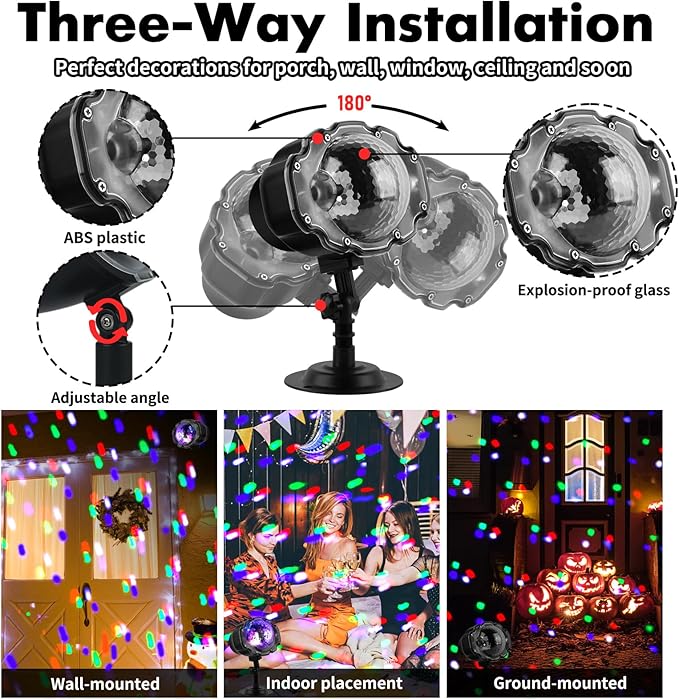 Christmas Snowfall Projector Lights, Multi Colors Holiday Lights with Remote Control, White Snow, Indoor Outdoor for Halloween Xmas Party Wedding Garden Landscape Decoration(Snow Spots)