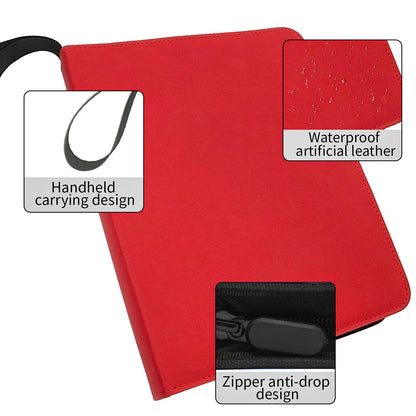 Card Binder – 720 Capacity, Zippered Trading Card Holder for MTG, Sports & Collectible Cards – Acid-Free, Durable & Travel-Friendly Storage (Red dots, 9 Pocket)