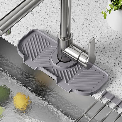 2 Pack Faucet Mat for Kitchen Sink，6° Slope Sink Splash Guard，Splash Guard for
