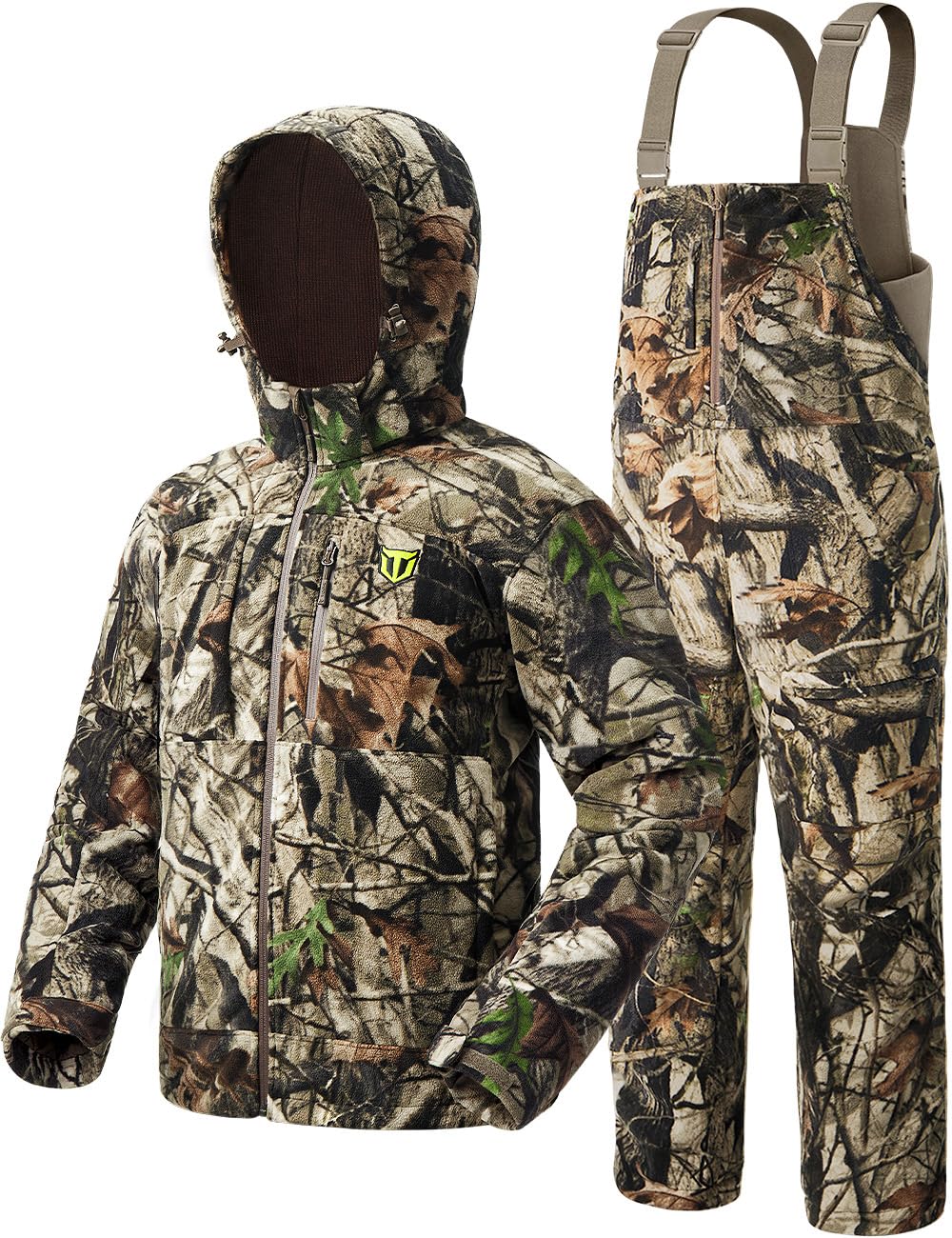 TIDEWE Hunting Clothes for Men, Silent Water Resistant Hunting Jackets and Bibs, Next Camo G2, XL