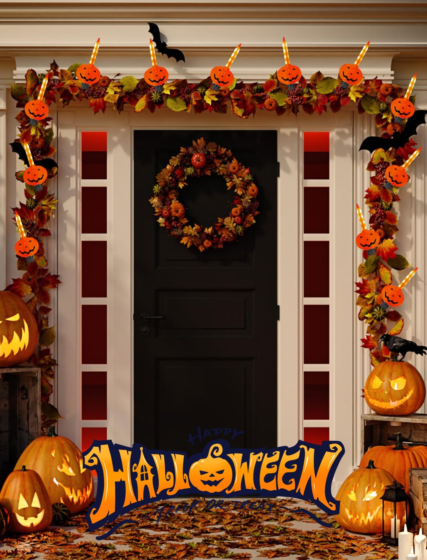 7.5FT Halloween Pumpkin Bubble String Lights Outdoor, 8 LED Jack O' Lantern Bubble Lights, Plug-in Halloween Decorative Lights Waterproof for Yard Porch Garden Pathway Party Christmas Tree Decor