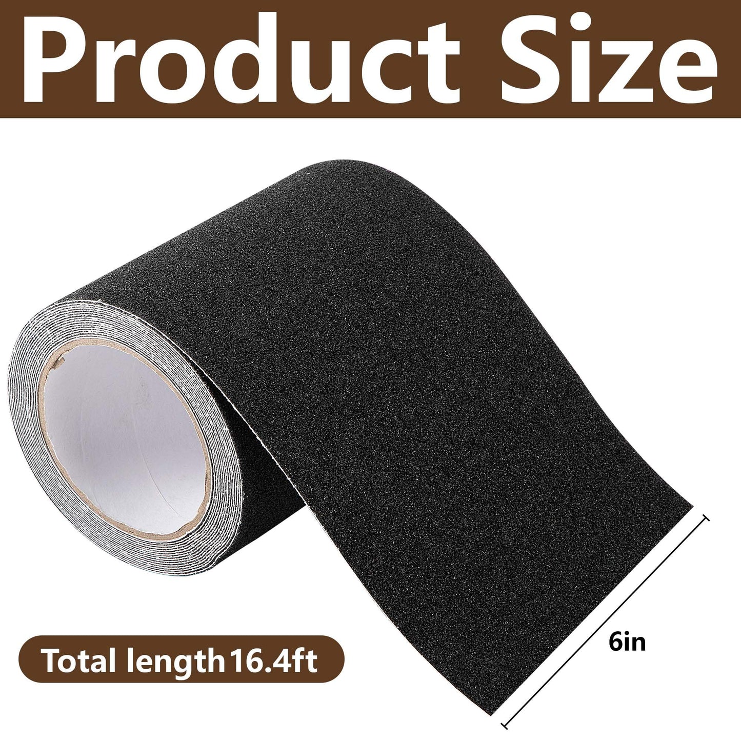 Shupakul 16.4Ft x 6In Marine Boat Non-Skid Traction Tape-Boat Anti Slip Adhesive Tape-Black Anti Slip Traction Tape for Boat Trailer Fenders Steps