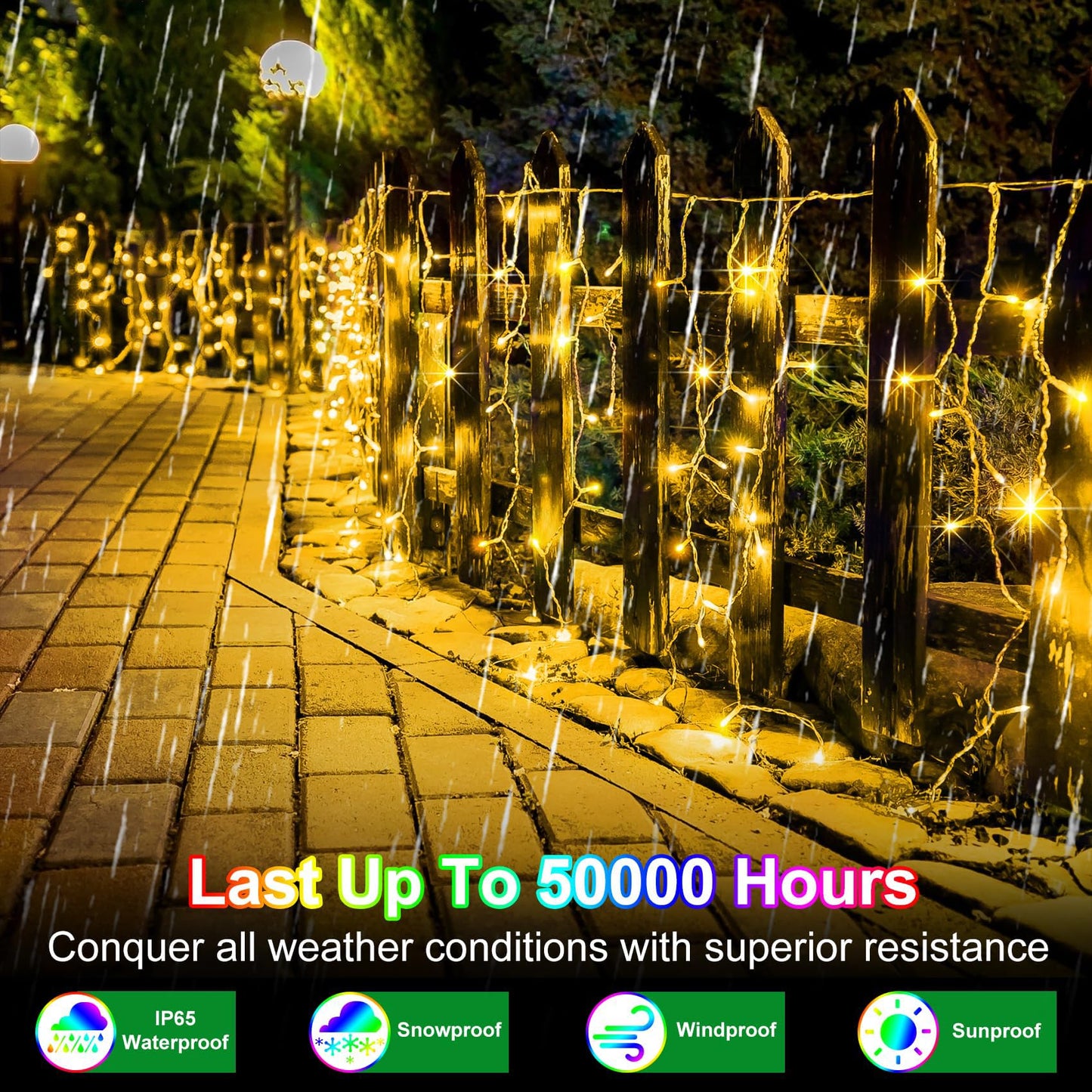 82FT 810 LED Outdoor Christmas Lights - 180 Ice Drops, 12 Pro Modes with Timer Memory & Brightness, Waterproof Hanging Ice String Light for Holiday Wedding Garden Fence House Decor (Warm White)