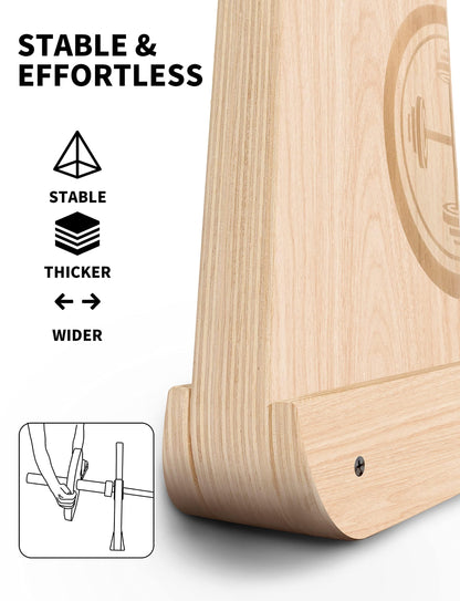 POWER GUIDANCE Wooden Deadlift Jack Barbell Jack Barbell Lift Jack for Weight Training Bar, Barbell Stand with Non-Slip Handle Suitable for Loading/Unloading Barbell Bar