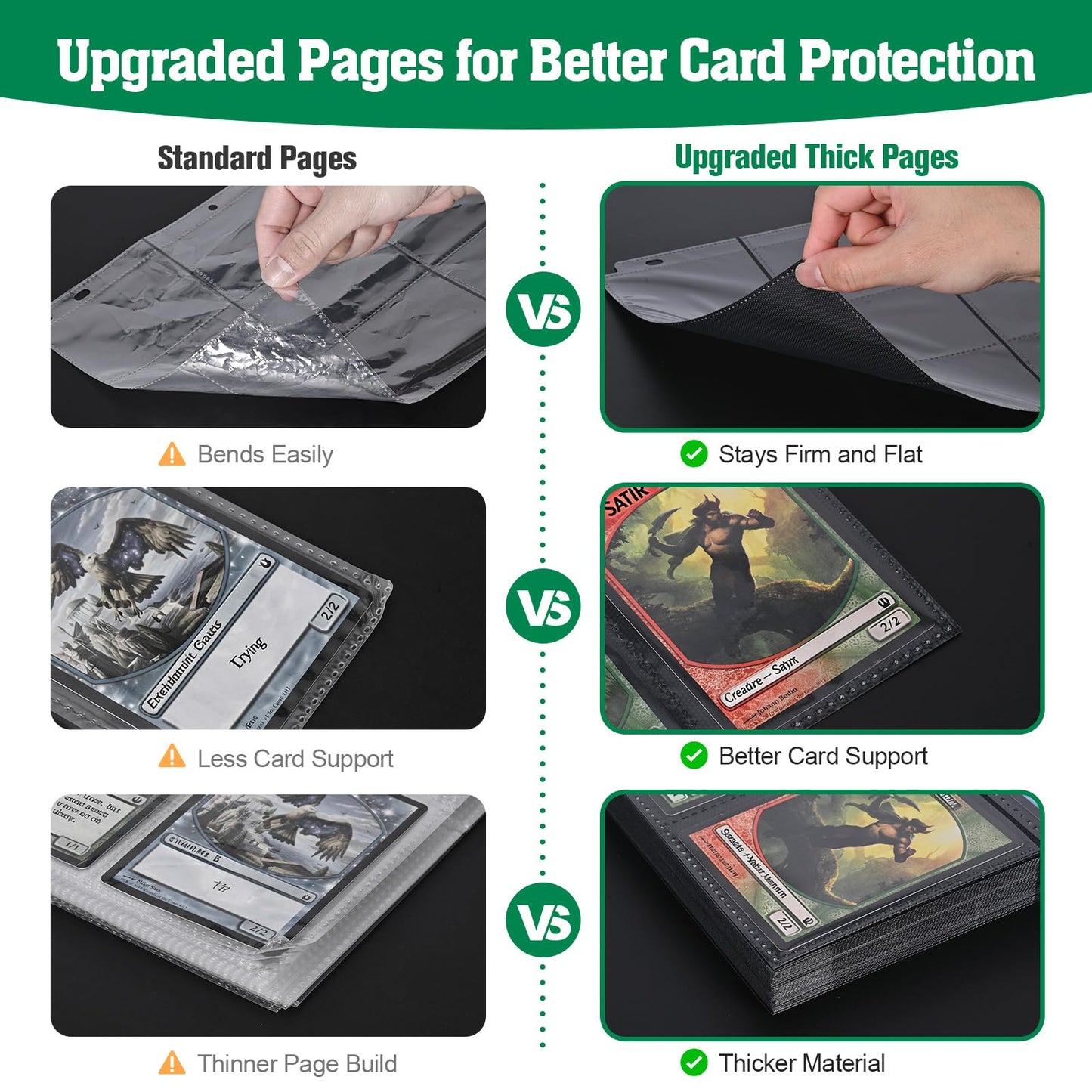 UGYAZX Cute Frog & Mushroom 9-Pocket Trading Card Binder Album, 900 Card Zipper Binder with 50 Removable Sleeves, Refillable 3-Ring Card Book for MTG, TCG and Sports Cards, Fits 2.5" x 3.5" Cards