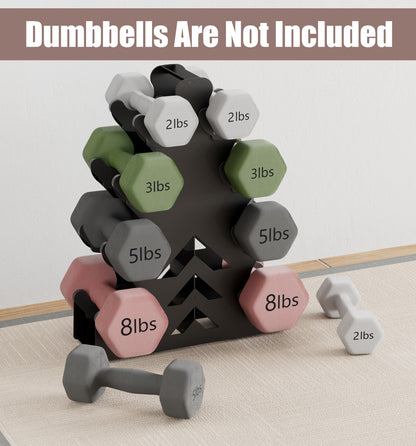 Lovind Dumbbell Rack, Stand Only, No Install Needed Small Weight Rack with Dumbbell Protector Edge,Suitable for Rubber-Coated Dumbbells