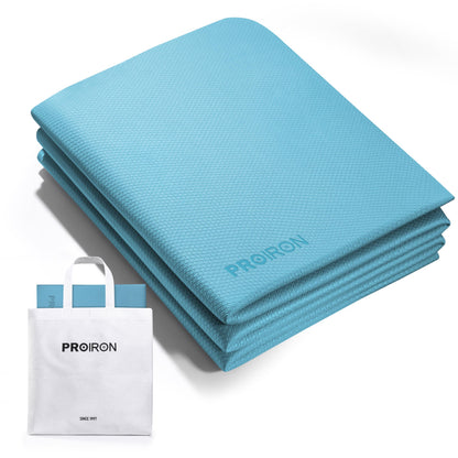 PROIRON Foldable 72"x24"x0.24"(6mm) TPE Yoga Mat,NOT PVC!!!-Folding Yoga Mat Thick for Home Workout & Travel, Eco-Friendly TPE Non Slip Yoga Mats with Storage Bag,Portable Yoga Mat for Home Gym, Pilates, Fitness,Stretching-turquoise