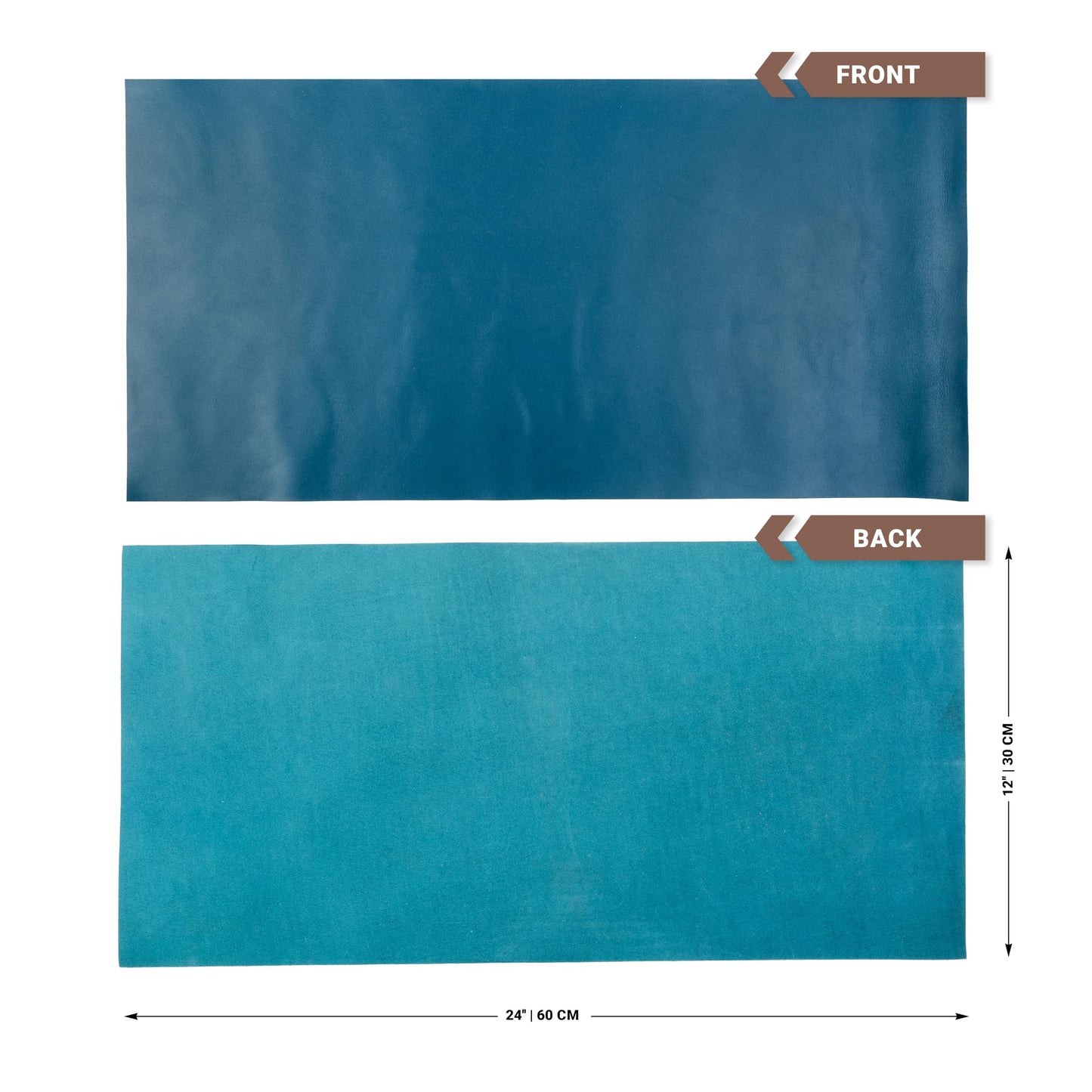 Shkira 12''X24'' Tooling Leather Square - 2.0MM Light Aqua Blue Sheets for Crafts - Leather Sheets for Crafts Tooling Sewing Hobby - Thick Cowhide Pieces - Fabric for Crafting