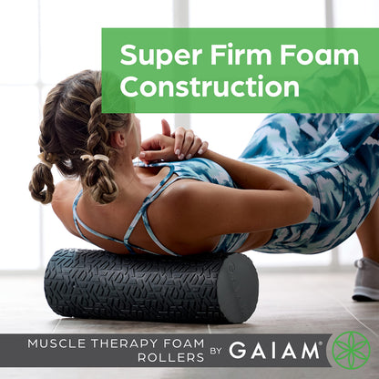 Gaiam Restore Marbled Foam Roller for Muscle Massage - 18" Muscle Massager for Stimulation - Total Body Pain Relief, Back, Neck, Foot, Calf, Leg, Arm - Deep Tissue Massager for Sore Muscles - Purple