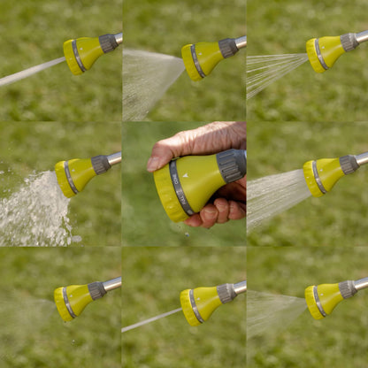 Watering Wand - The Relaxed Gardener 15" Garden Hose Nozzle Sprayer 8 Adjustable Spray Patterns and Thumb Control Shut Off Valve