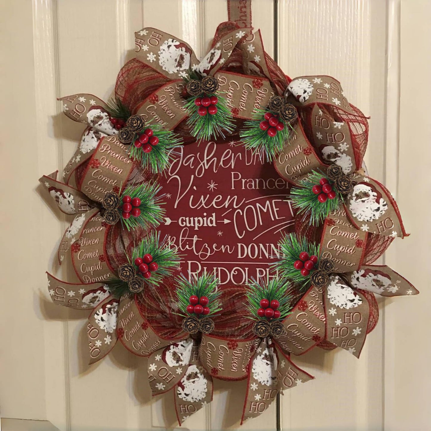 Christmas Floral Picks with Pine Cones and Holly Berries, 30Pcs Artificial Pine Greenery Stems Christmas Picks and Sprays for Holiday Decoration, Crafts, Gift Wrap Embellishments (30)