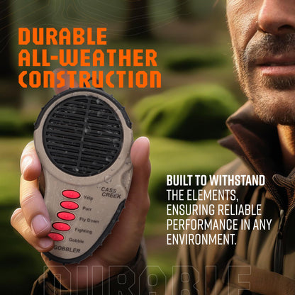 Cass Creek Ergo Spring Gobbler Electronic Game Call, Compact Handheld Turkey Call, Realistic Digital Sounds, Portable Hunting Gear, Easy One-Hand Operation
