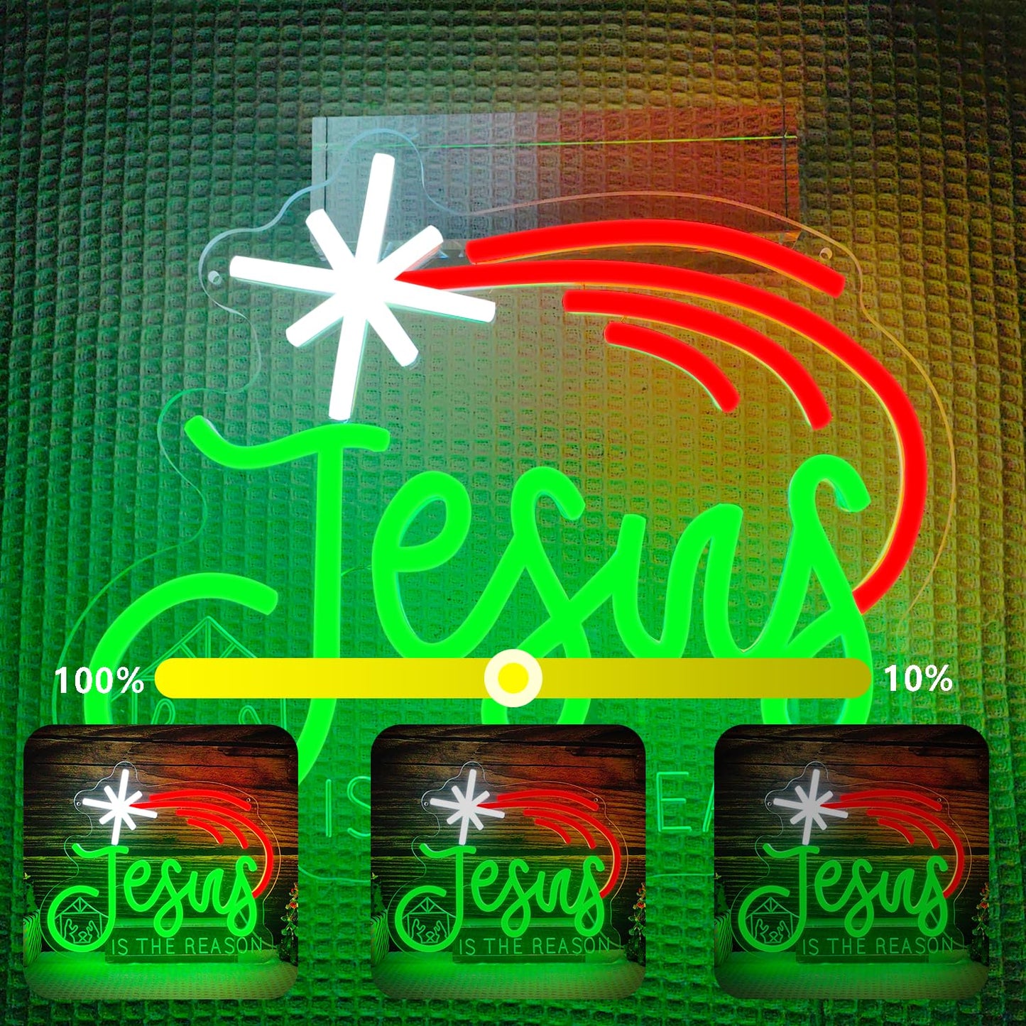 Christmas Neon Sign Jesus Is The Reason Neon Sign Dimmable Wall Decor Jesus neon sign Christmas Led Sign christmas Neon Light Up Sign for Bedroom Living Room Home Party Gifts