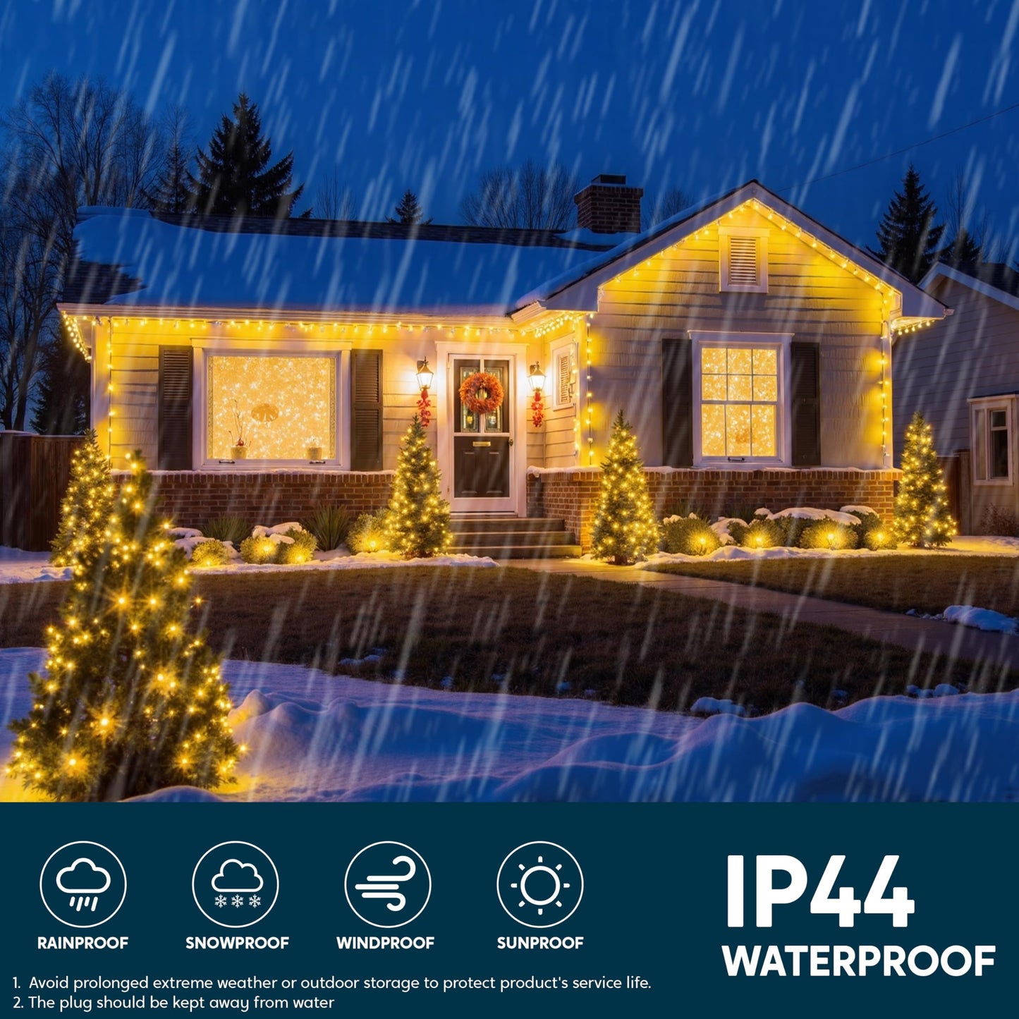 Joiedomi 1200 LED Christmas Lights Outdoor,394 FT Warm White Christmas Tree Lights with 8 Modes Timer, PVC Green Wire String Lights with Reel for Indoor Outdoor Holiday Xmas Eve Night Decorations