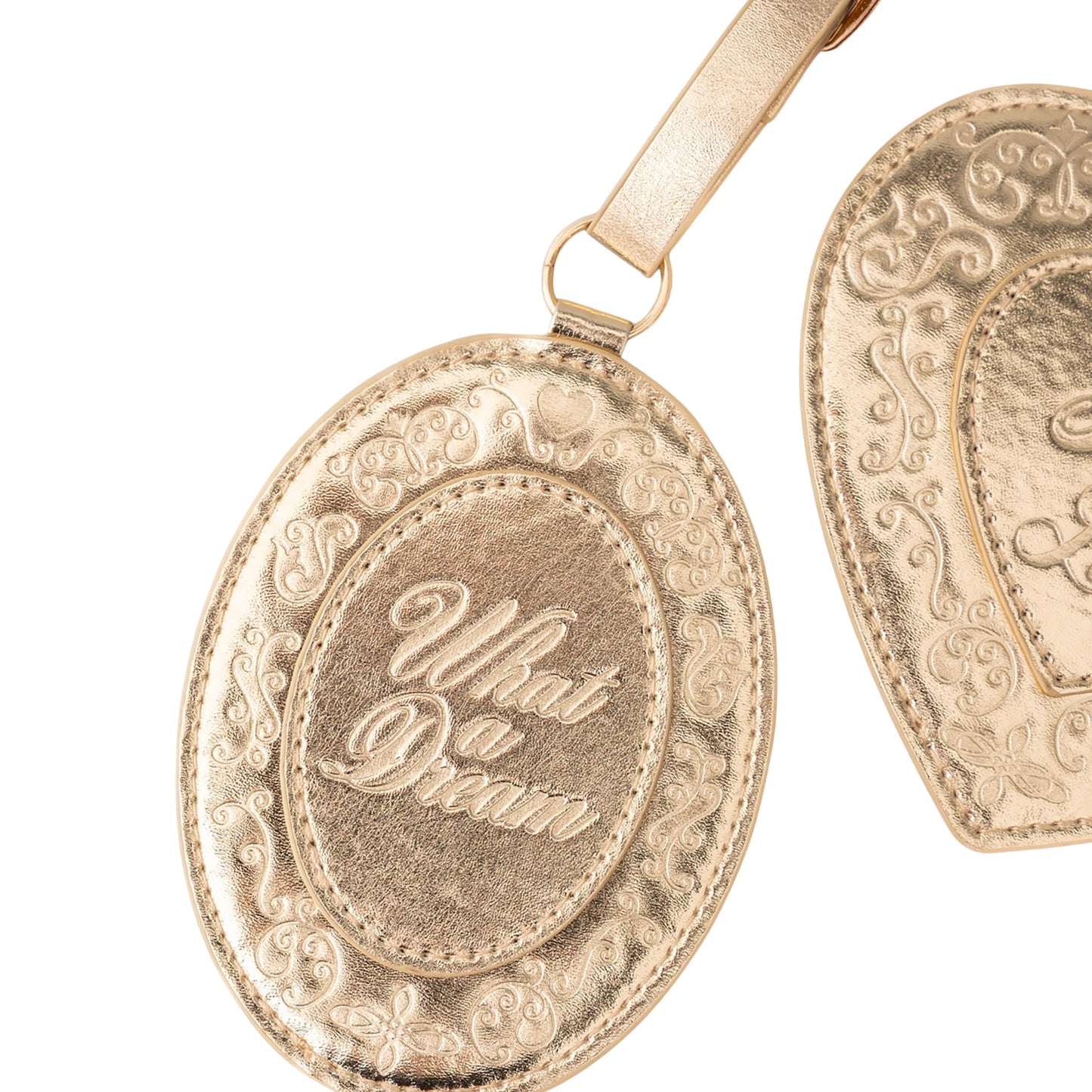 ban.do Getaway Suitcase Tag Set of 2 for Travel, Novelty Shaped Durable Vegan Leather Luggage Identifier (Lockets)