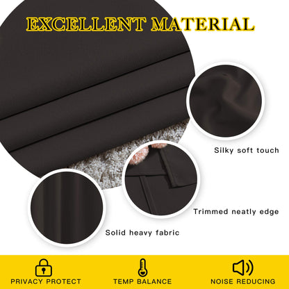 NICETOWN Bedroom Blackout Curtains and Drapes - Energy Smart Thermal Insulated Solid Grommet Blackout Draperies for Living Room (2 Panels, 52 inches x 84 inches, Toffee Brown)