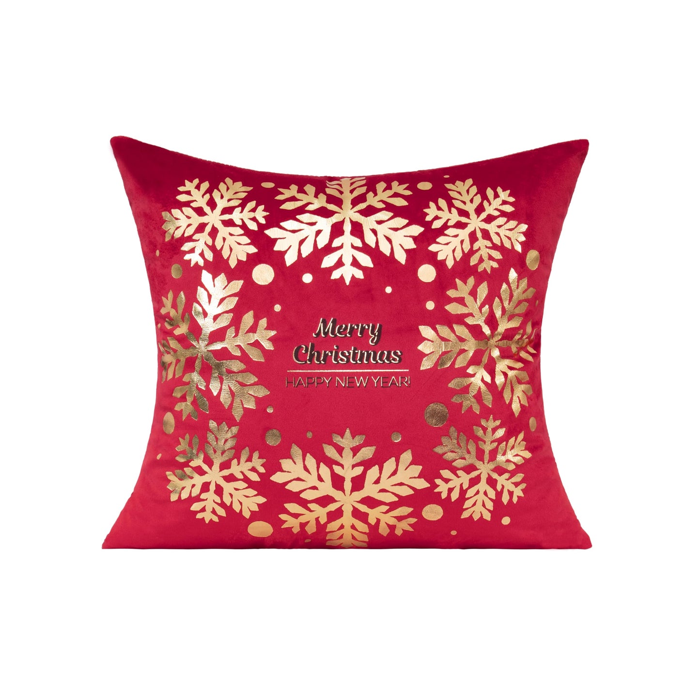 All Smiles Red Gold Christmas Decorations Throw Pillow Covers Cases 18X18 Set of 4 Turquoise Xmas Indoor Home Décor Ornaments Velvet Navidad Cushion for Sofa Couch Tree Snowflake