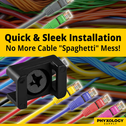 Pro-Grade, Slim, 1x .6 Cable Tie Mounts With Screws 100 Pack. High Strength, Black Zip Tie Bases For Wire Management. Permanently Anchor To Wall, Desk or Baseboard. Run Cords at Your Home or Office